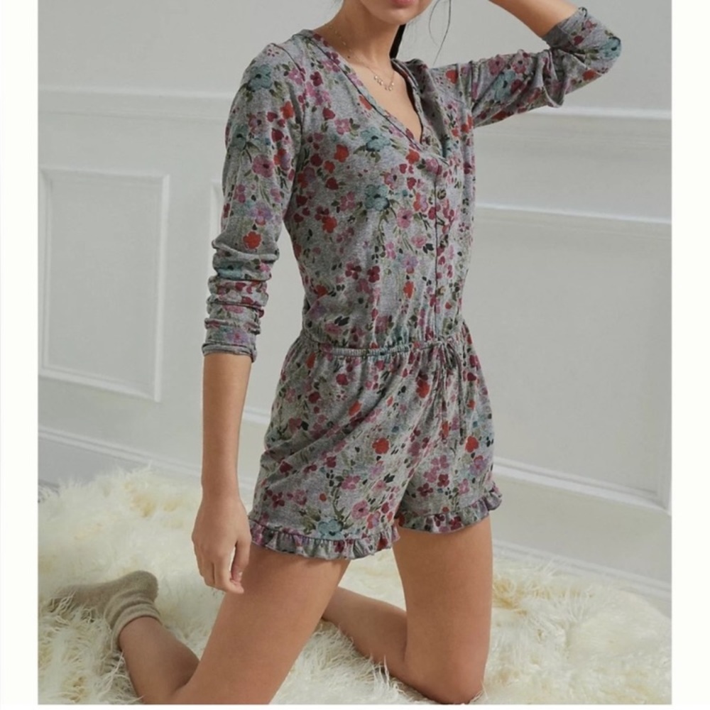 Anthropologie T. La Jill Floral Ruffle Romper